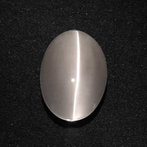 Sillimanite cat's eye gris natural de 5,66 ct, corte óvalo, translúcido