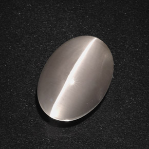 Sillimanite cat's eye gris natural de 5,66 ct, corte óvalo, translúcido