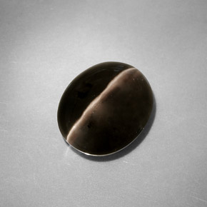 Sillimanite cat's eye gris natural de 4,11 ct, transparente, transparente / translúcido