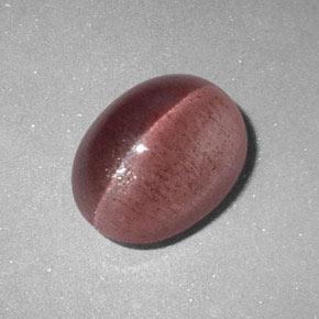 Sillimanite cat's eye rosa natural de 2,89 ct, corte óvalo, translúcido