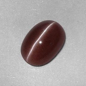 Sillimanite cat's eye marrón natural de 2,05 ct, corte óvalo, opaco