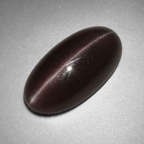 Sillimanite cat's eye marrón natural de 7,07 ct, corte óvalo, opaco