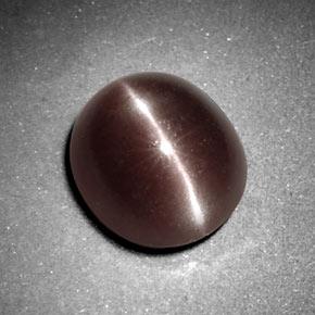 Sillimanite cat's eye marrón natural de 3,29 ct, corte óvalo, opaco