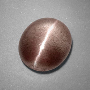 Sillimanite cat's eye marrón natural de 3,38 ct, transparente, transparente / translúcido