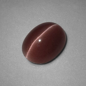 Sillimanite cat's eye marrón natural de 1,98 ct, corte óvalo, opaco