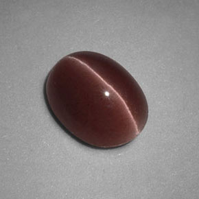 Sillimanite cat's eye marrón natural de 1,98 ct, corte óvalo, opaco