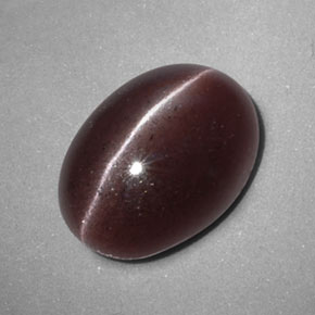Sillimanite cat's eye marrón natural de 3,47 ct, corte óvalo, opaco