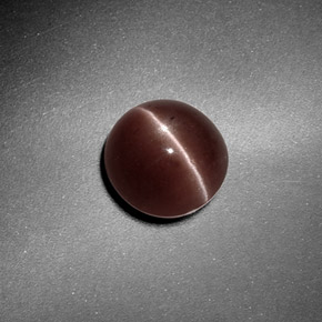 Sillimanite cat's eye marrón natural de 1,82 ct, corte redondo, translúcido