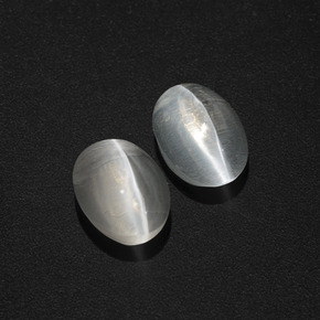 Gemas de Silimanita Ojo de Gato Blanco claro natural de 2.42 ct, Corte Óvalo, Translúcido