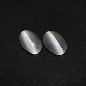 Gemas de Silimanita Ojo de Gato Blanco claro natural de 2.53 ct, Corte Óvalo, Translúcido
