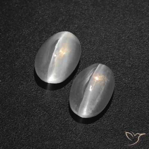 2.86ctw Natural Blanco claro Silimanita Ojo de Gato, Ovalada, Translúcido