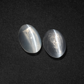 Gemas de Silimanita Ojo de Gato Blanco claro natural de 3.18 ct, Corte Óvalo, Translúcido