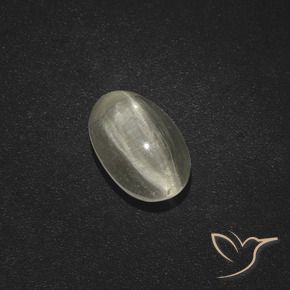 Silimanita Ojo de Gato Blanco cálido natural de 1.91 ct, Ovalada, Translúcido