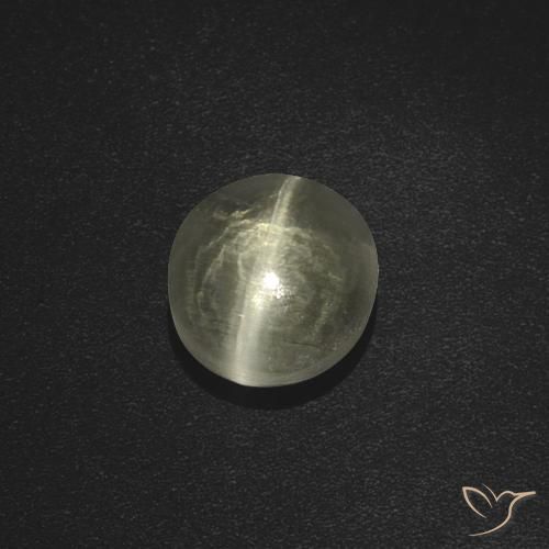 2.51ct Natural Blanco cálido Silimanita Ojo de Gato, Ovalada, Translúcido