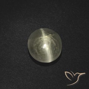 Silimanita Ojo de Gato Blanco cálido natural de 2.51 ct, Ovalada, Translúcido