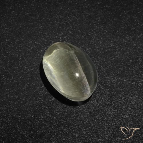 2.23ct Natural Blanco cálido Silimanita Ojo de Gato, Ovalada, Translúcido