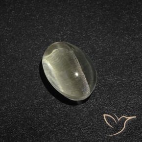 Silimanita Ojo de Gato Blanco cálido natural de 2.23 ct, Ovalada, Translúcido