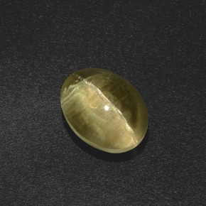 Silimanita Ojo de Gato Marrón verdoso natural de 2.46 ct, Corte Óvalo, Translúcido