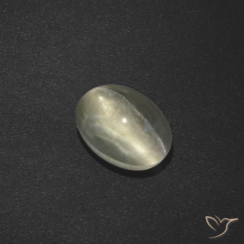 1.73ct Natural Blanco cálido Silimanita Ojo de Gato, Ovalada, Translúcido