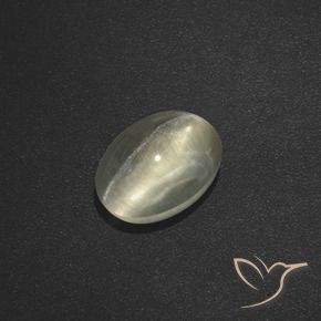 Silimanita Ojo de Gato Blanco cálido natural de 1.73 ct, Ovalada, Translúcido