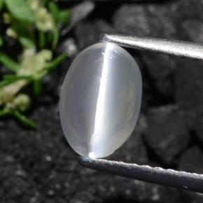 Silimanita Ojo de Gato Marrón grisáceo natural de 1.40 ct, Corte Óvalo, Transparente