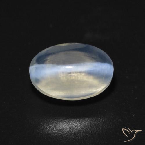 Silimanita Ojo de Gato Gris muy claro natural de 1.92 ct, Corte Óvalo, Transparente