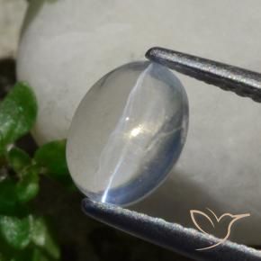Silimanita Ojo de Gato Blanco natural de 1.47 ct, Ovalada, Transparente