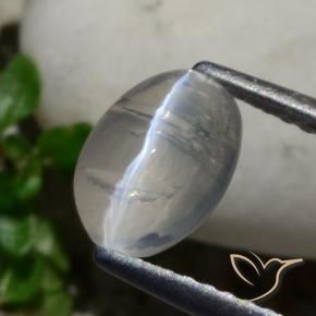 Silimanita Ojo de Gato Gris muy claro natural de 1.42 ct, Ovalada, Transparente