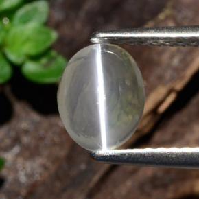 Silimanita Ojo de Gato Humo natural de 1.14 ct, Corte Óvalo, Transparente