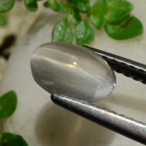 Silimanita Ojo de Gato Humo natural de 1.20 ct, Corte Óvalo, Transparente