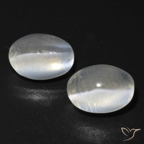 2.33ctw Natural Blanco Silimanita Ojo de Gato, Ovalada, Translúcido