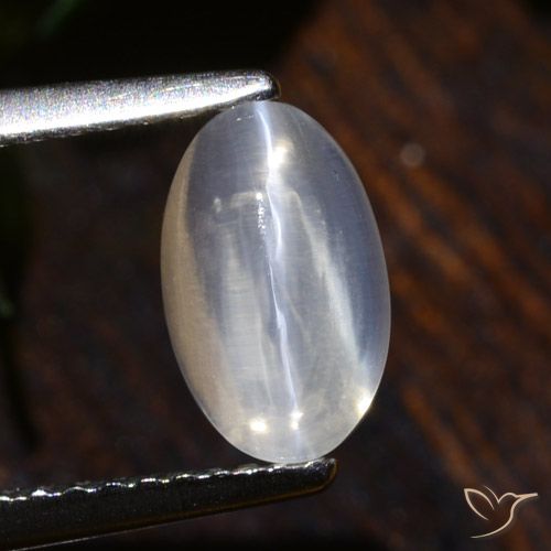 1.75ct Natural Claro Silimanita Ojo de Gato, Ovalada, Transparente