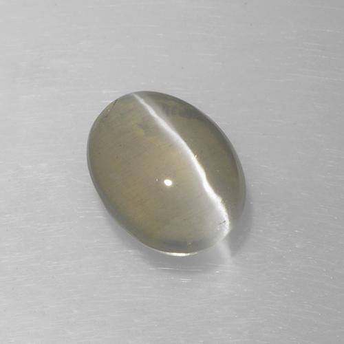 Silimanita Ojo de Gato Gris muy claro natural de 1.62 ct, Corte Óvalo, Translúcido