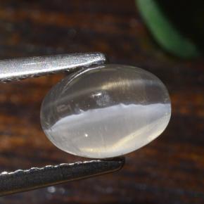 Silimanita Ojo de Gato Gris muy claro natural de 1.40 ct, Corte Óvalo, Translúcido