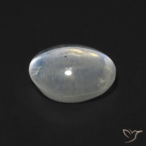 Silimanita Ojo de Gato Blanco cálido natural de 1.52 ct, Ovalada, Transparente