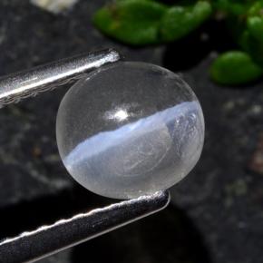 Sillimanite cat's eye gris natural de 1,03 ct, corte óvalo, transparente