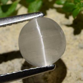 Silimanita Ojo de Gato Humo natural de 1.34 ct, Corte Redondo, Transparente