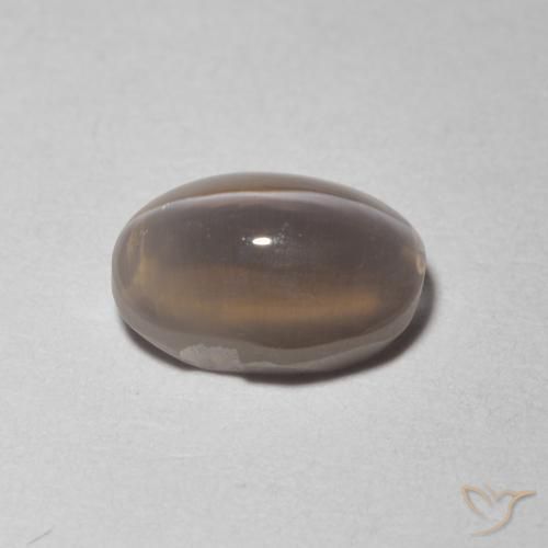 Silimanita Ojo de Gato Gris muy claro natural de 1.48 ct, Ovalada, Transparente