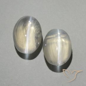 Gemas de Silimanita Ojo de Gato Blanco cálido natural de 2.02 ct, Ovalada, Transparente