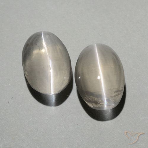 1.90ctw Natural Blanco cálido Silimanita Ojo de Gato, Ovalada, Transparente