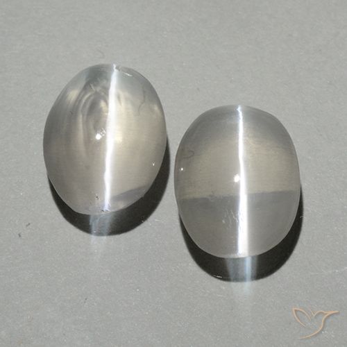 1.99ctw Natural Blanco cálido Silimanita Ojo de Gato, Ovalada, Transparente