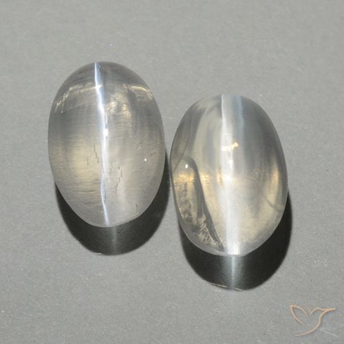 2.15ctw Natural Blanco cálido Silimanita Ojo de Gato, Ovalada, Transparente
