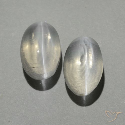 1.80ctw Natural Blanco cálido Silimanita Ojo de Gato, Ovalada, Transparente