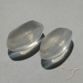 Gemas de Silimanita Ojo de Gato Blanco cálido natural de 1.80 ct, Ovalada, Transparente
