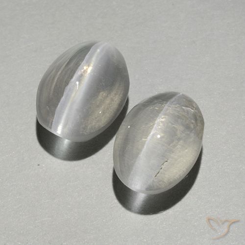 2.36ctw Natural Blanco cálido Silimanita Ojo de Gato, Ovalada, Transparente