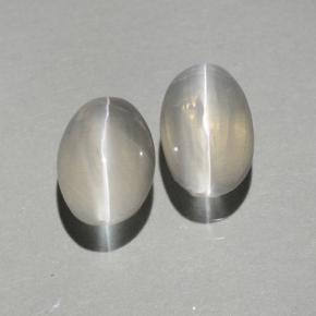 Gemas de Silimanita Ojo de Gato Humo natural de 1.76 ct, Corte Óvalo, Transparente