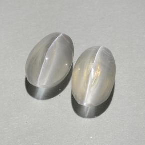 Gemas de Silimanita Ojo de Gato Humo natural de 1.76 ct, Corte Óvalo, Transparente