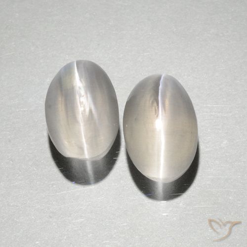 2.18ctw Natural Blanco cálido Silimanita Ojo de Gato, Ovalada, Translúcido