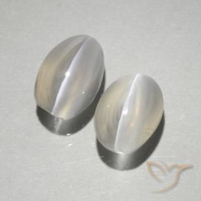 Gemas de Silimanita Ojo de Gato Blanco cálido natural de 2.10 ct, Ovalada, Transparente