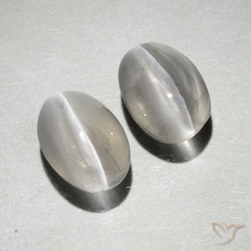 2.32ctw Natural Blanco cálido Silimanita Ojo de Gato, Ovalada, Transparente